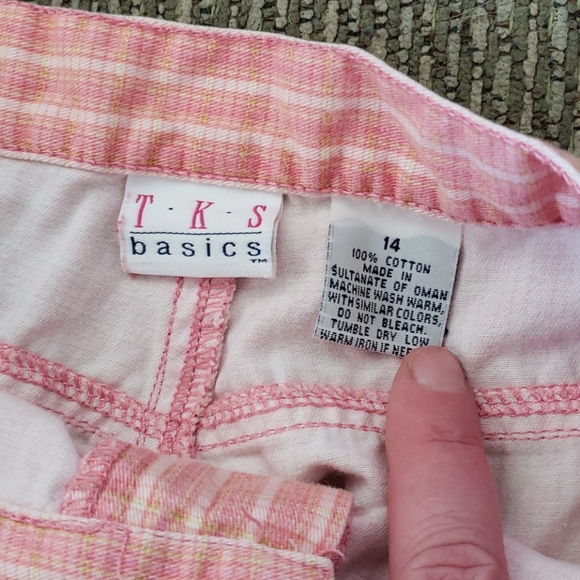Girls Peach Striped Shorts by T.K.S. Basics - Picture 3 of 3
